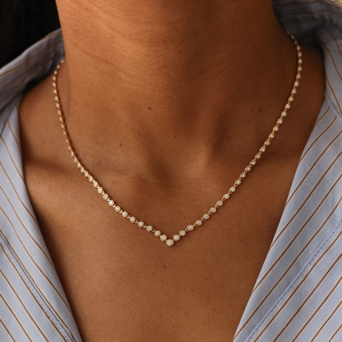 Lulu Jack V Tennis Necklace