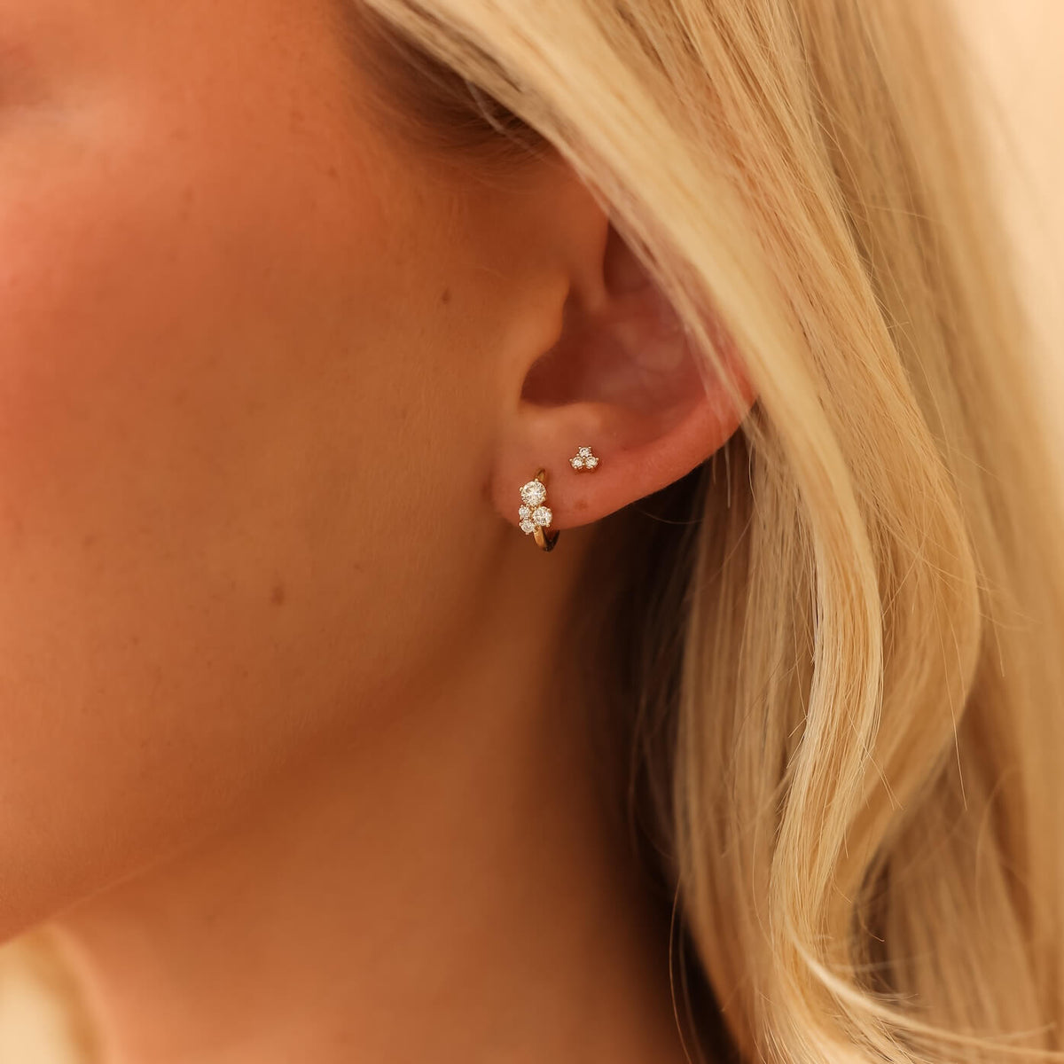 Mini Diamond Trio Studs