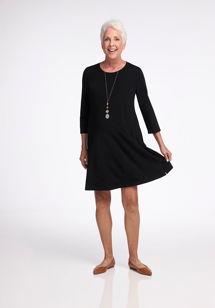 Rissa A Line Dress - Black