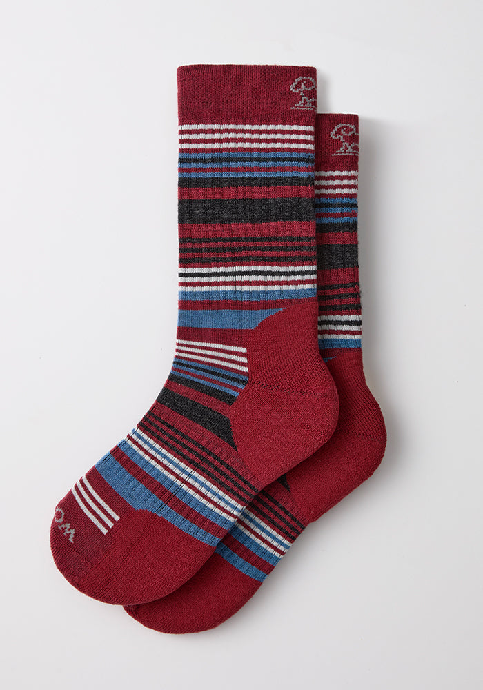 Womens Everyday Crew Socks - Rhubarb Stripe