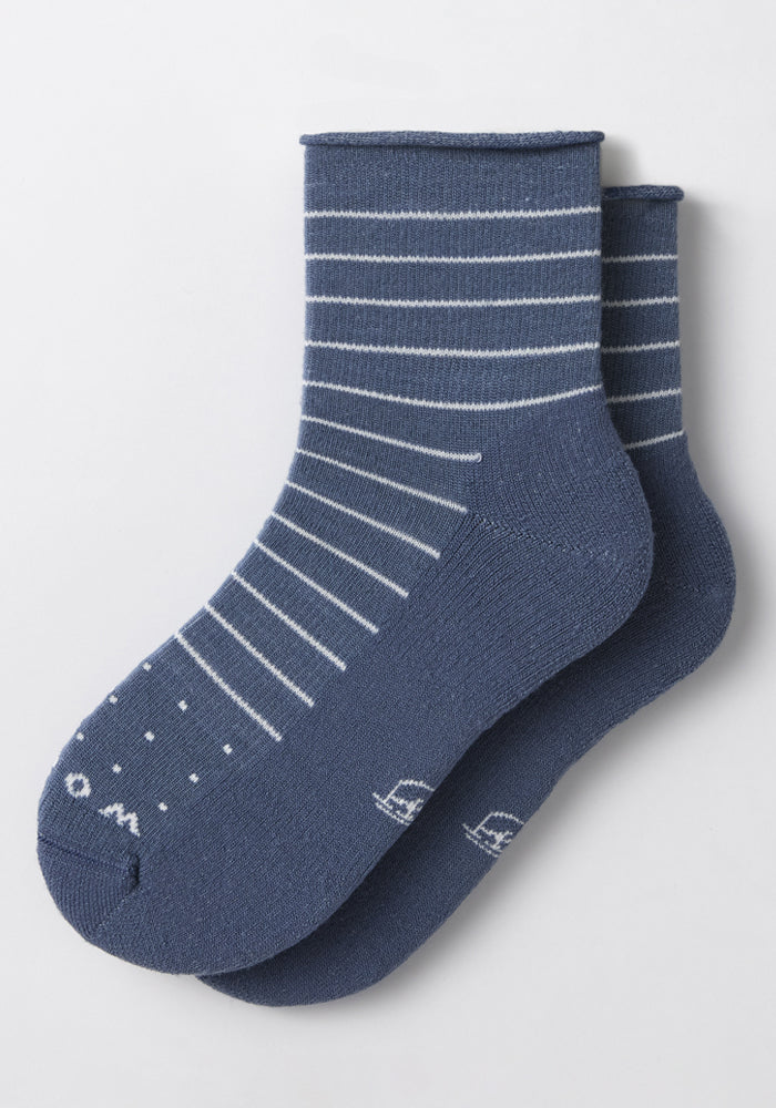 Womens Derby Roll Top Sock - Vintage Indigo