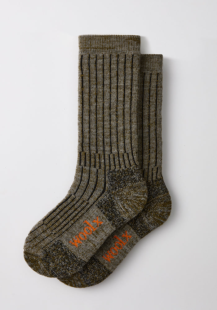 Mens Joey Mid Calf Socks - Dark Forest Marled