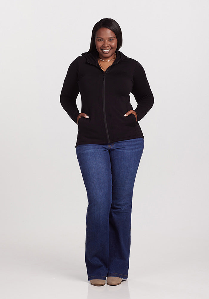Zoey Zip Up Hoodie - Black