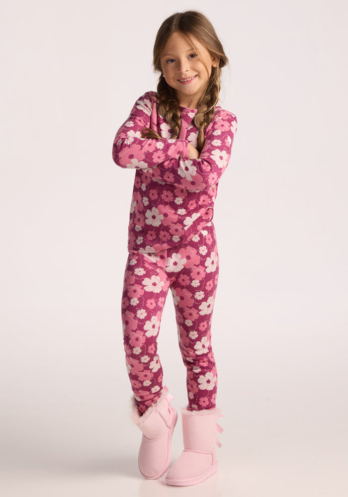 Kids Explorer Base Layer Bottoms - Rosie Posie