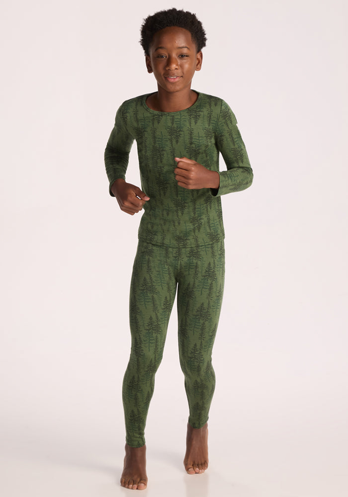Kids Explorer Base Layer Bottoms - Forest Friends