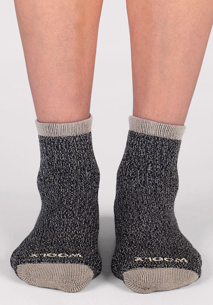 Womens Cozy Mini Crew Sock - Black
