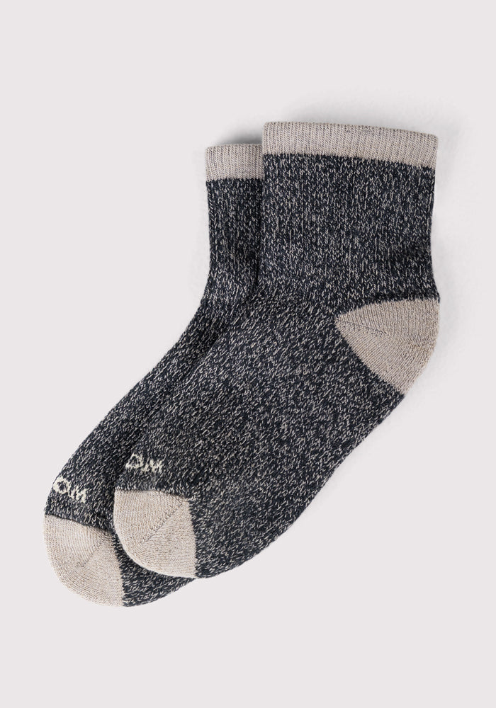 Womens Cozy Mini Crew Sock - Black