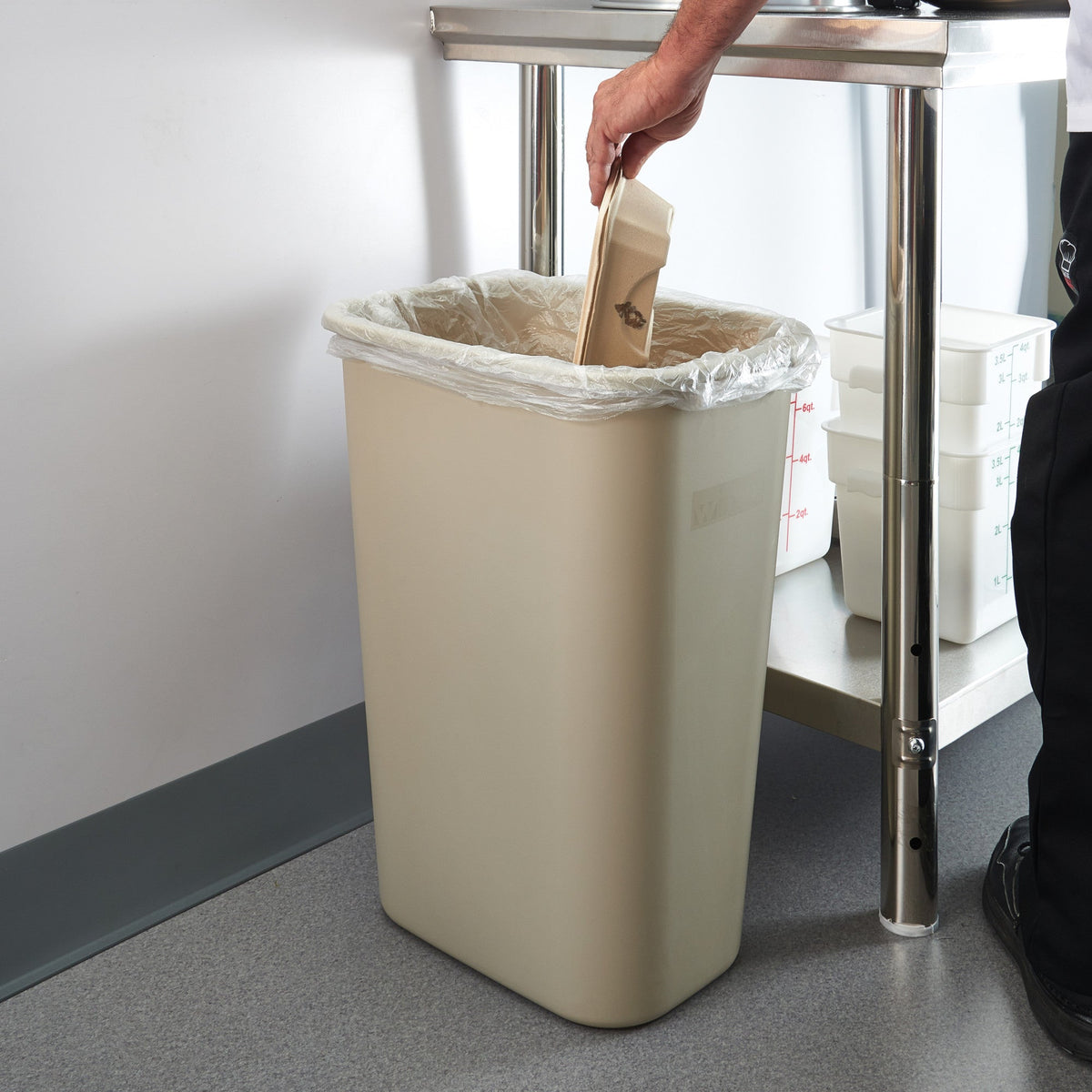 PWR-41BE - Waste Baskets - 41 Quart, Beige