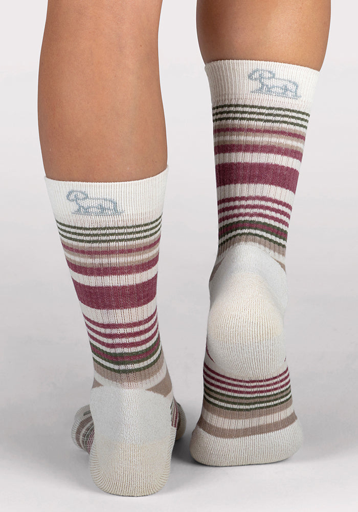 Womens Everyday Crew Socks - Buttercream Stripe