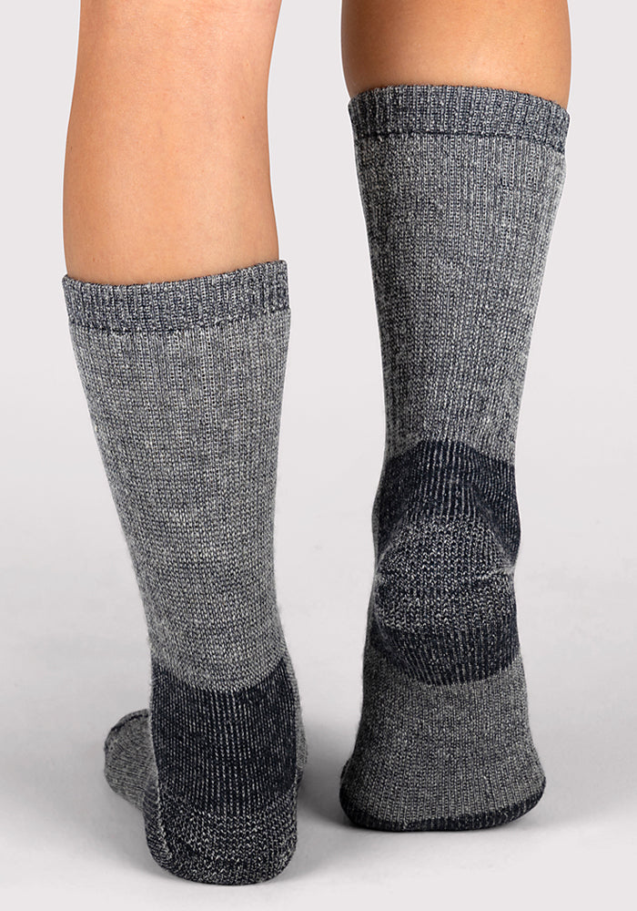 Womens Extreme Crew Socks - Charcoal Heather