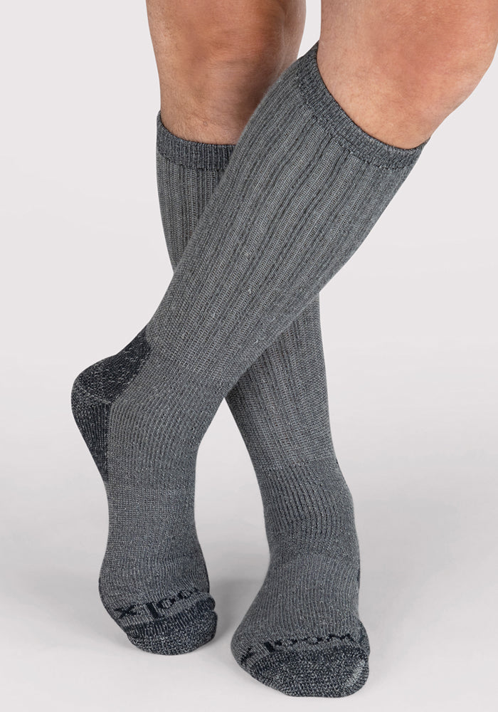 Mens Extreme Over The Calf Socks - Charcoal Heather