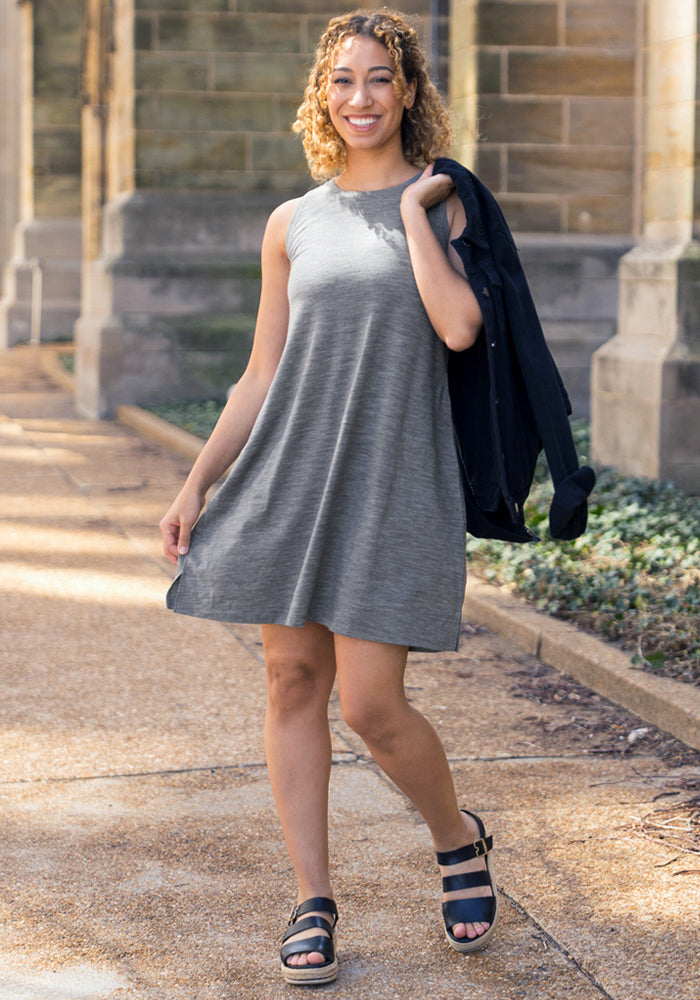 Clara Dress - Graphite Heather