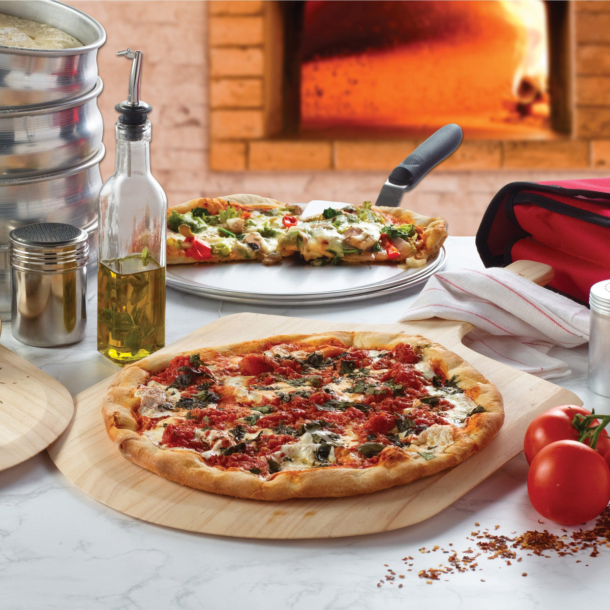 WPP-1442 - Wood Pizza Peel - 14" x 15", 42"