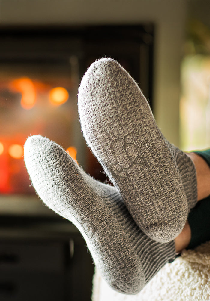 Womens Gripper Slippers - Gentle Grey
