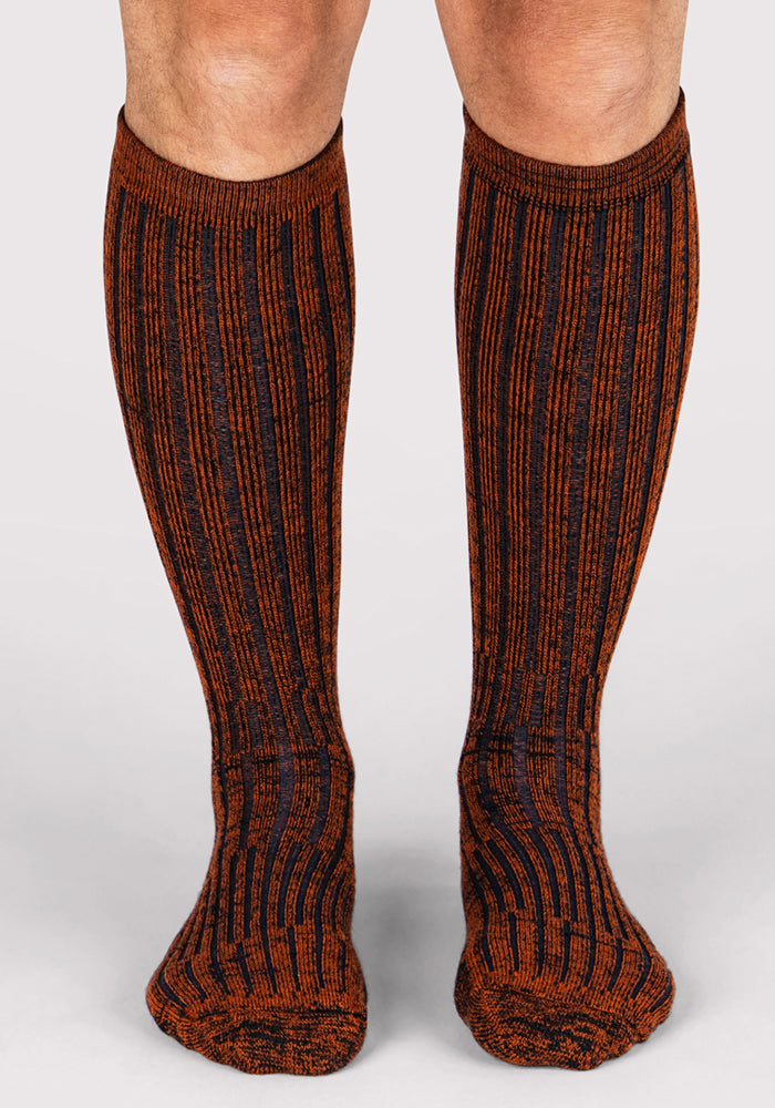 Mens Joey Mid Calf Socks - Cinnamon Spice