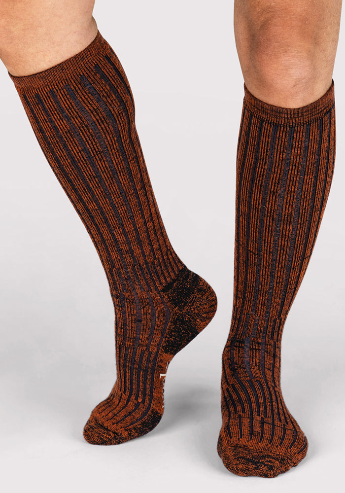 Mens Joey Mid Calf Socks - Cinnamon Spice