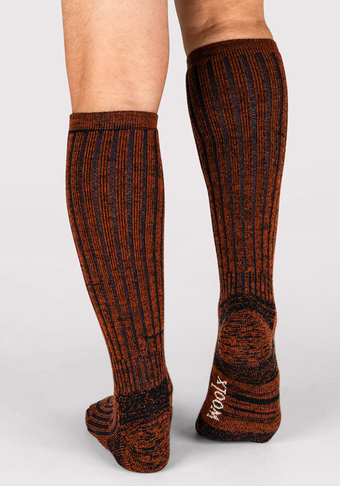 Mens Joey Mid Calf Socks - Cinnamon Spice