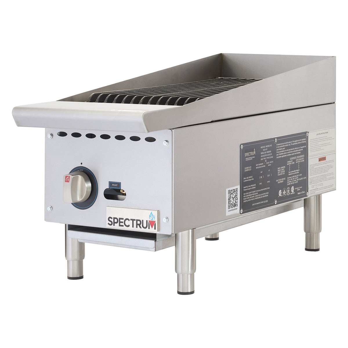 NGCB-12R - Spectrum Gas Charbroiler, 12" Wide, Natural / LP
