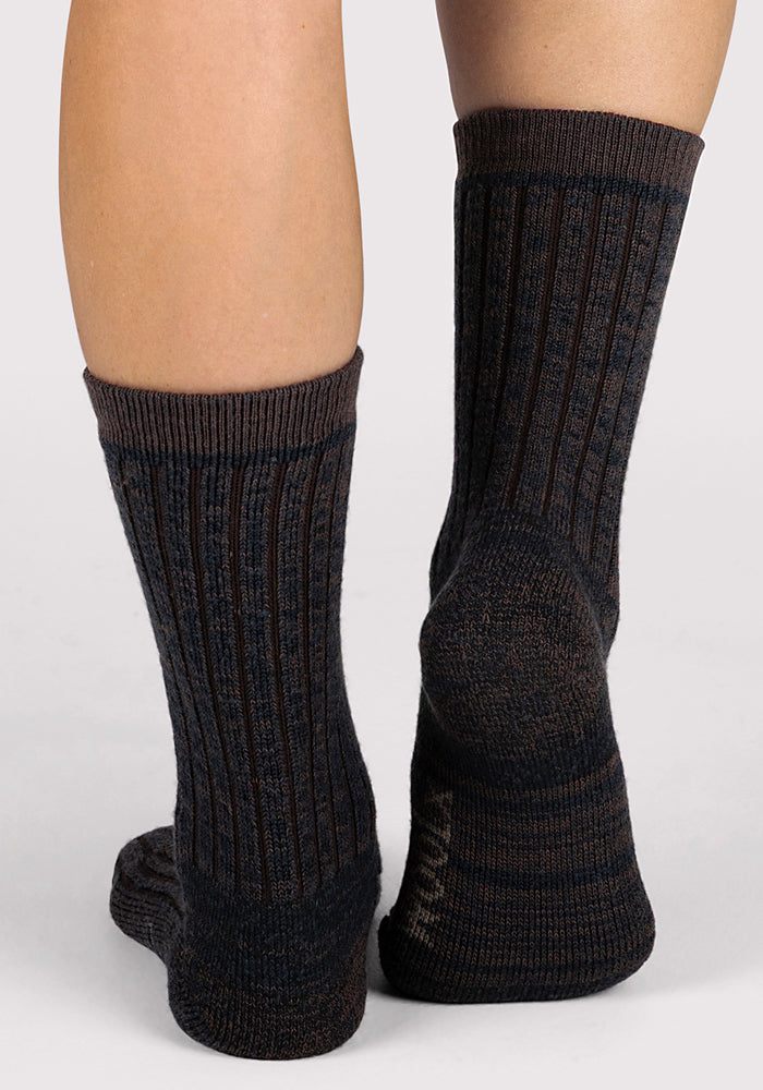 Womens Joey Crew Socks - Dark Espresso
