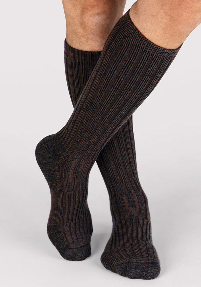 Mens Joey Mid Calf Socks - Dark Espresso