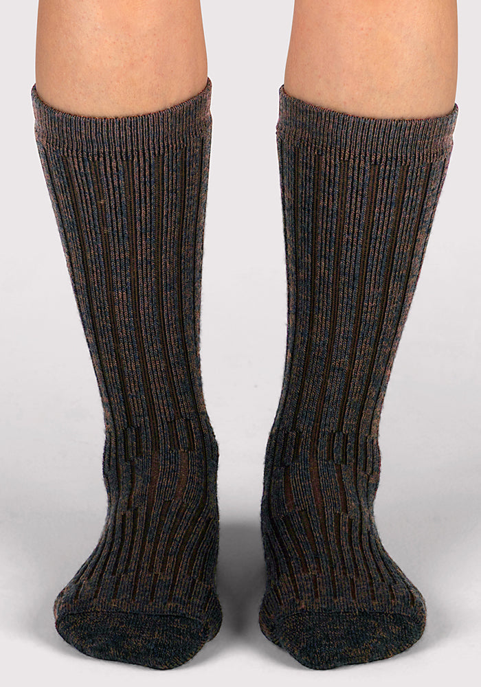Womens Joey Mid Calf Socks - Dark Espresso
