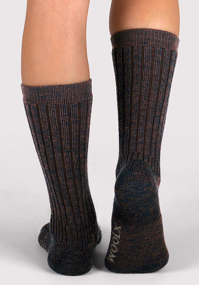 Womens Joey Mid Calf Socks - Dark Espresso