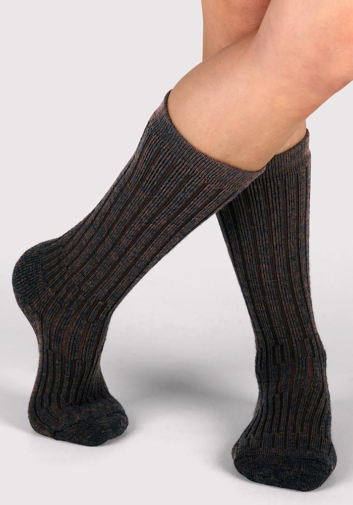 Womens Joey Mid Calf Socks - Dark Espresso