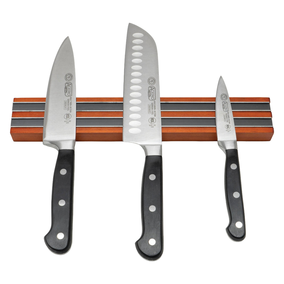 WMB-12 - Magnetic Knife Bar, Wooden Base - 12"