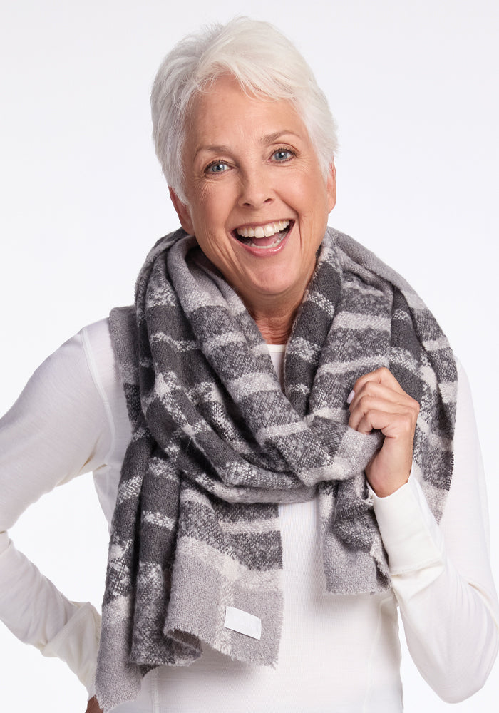 Bradie Scarf - Dark Grey Plaid