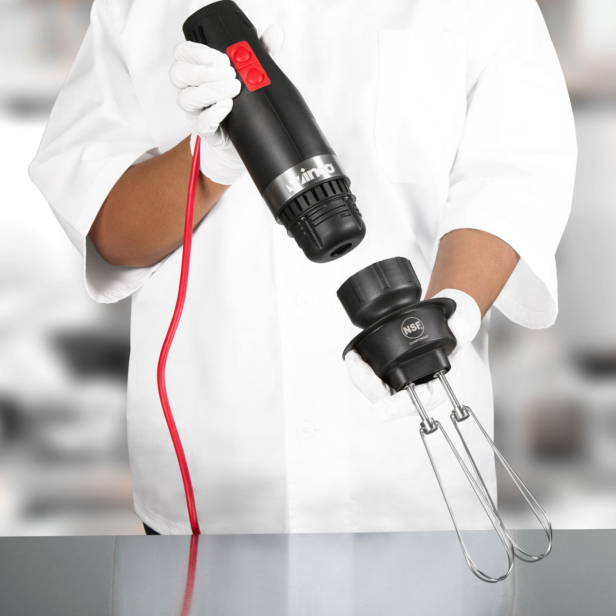 WIB-25008 - Winco ProFusion Immersion Blender with 8" Shaft & Whisk