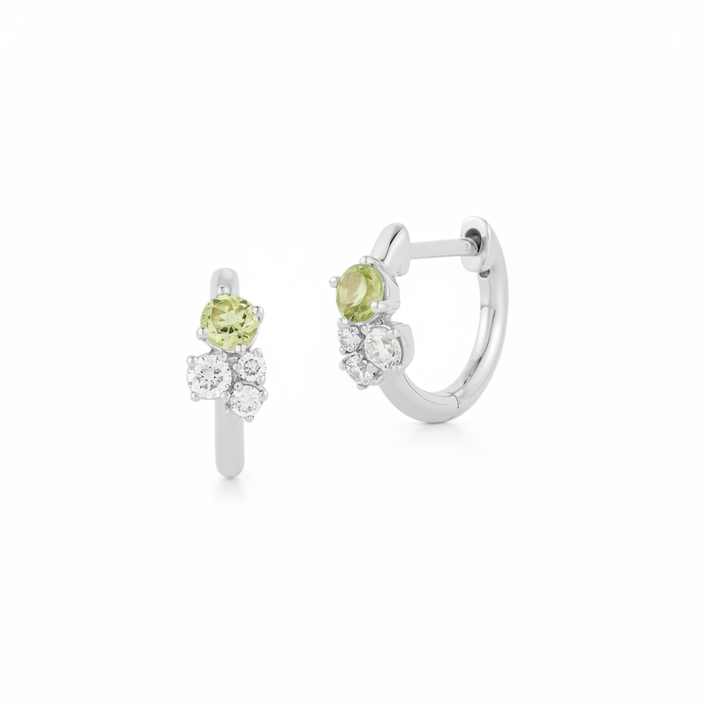 DRD Birthstone Huggies - August
