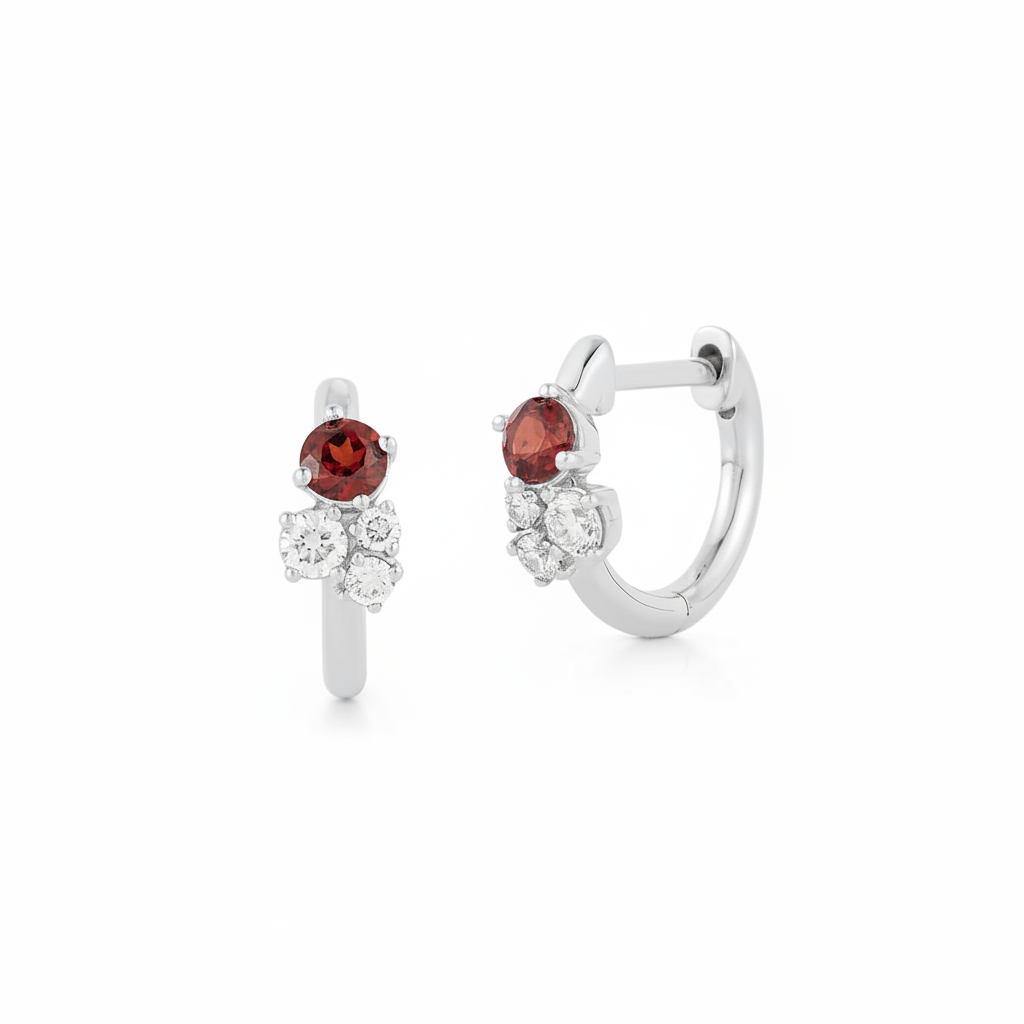 DRD Birthstone Huggies - January