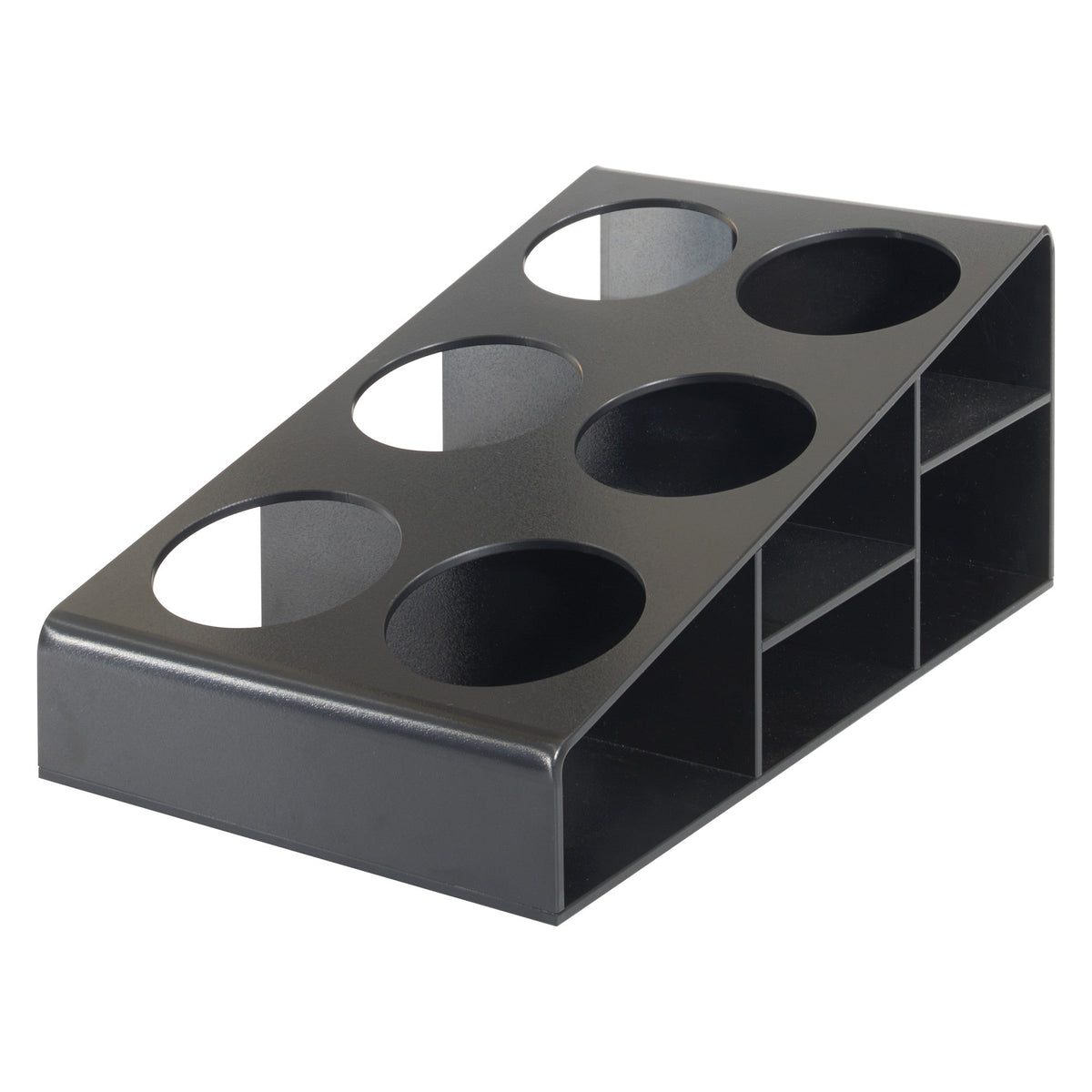 SBO-6C - Syrup/Condiment Bottle Organizer, 6-Compartments, Black