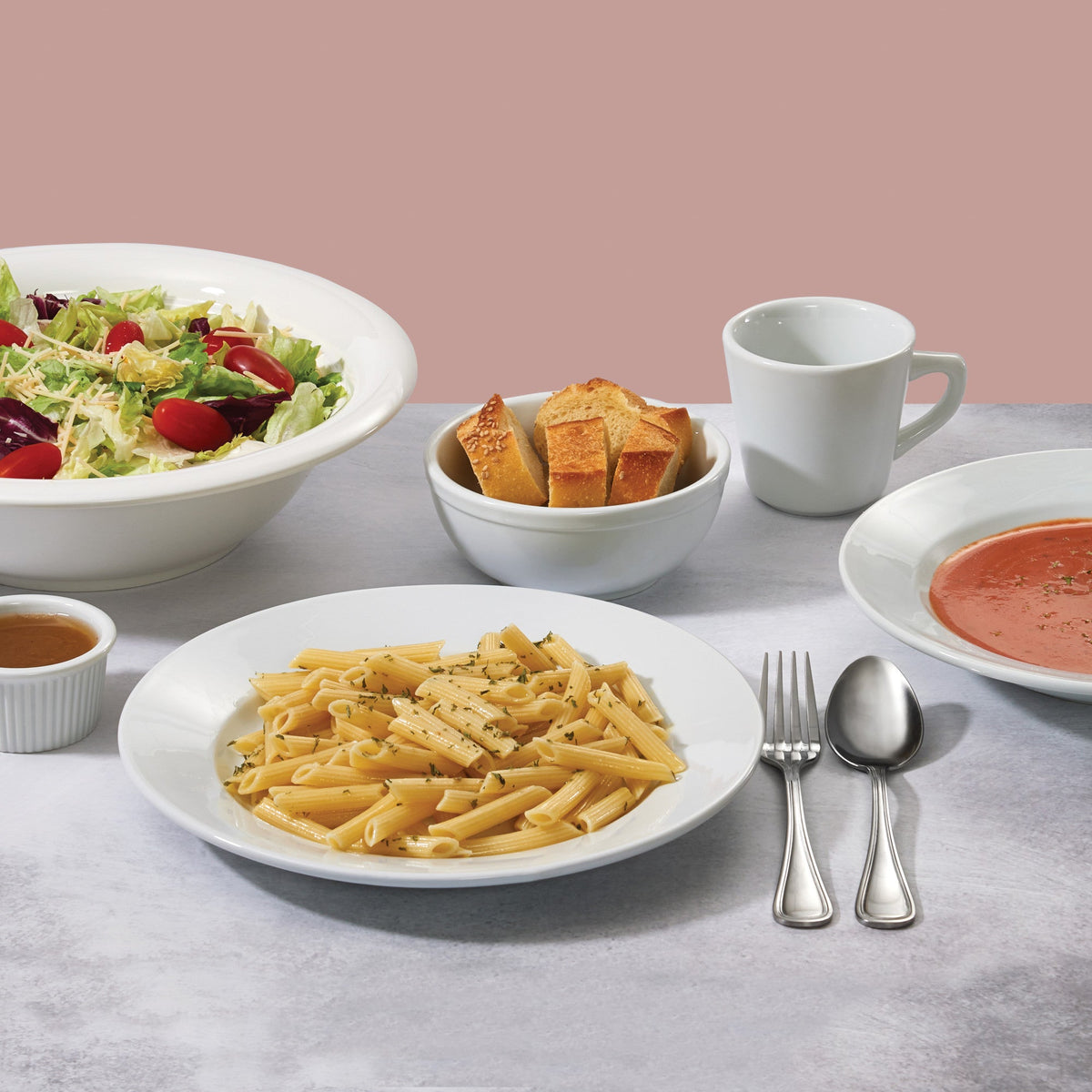 MPB-18 - Porcelain Specialty Mediterranean Pasta Bowl, 18 oz - White (12 Pieces/Case)