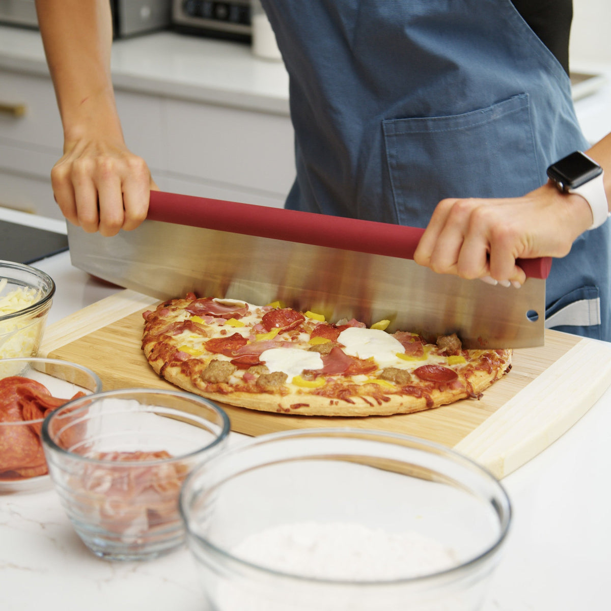 PR18-R - Old Stone Pizza Rocker with Comfort Grip Handle
