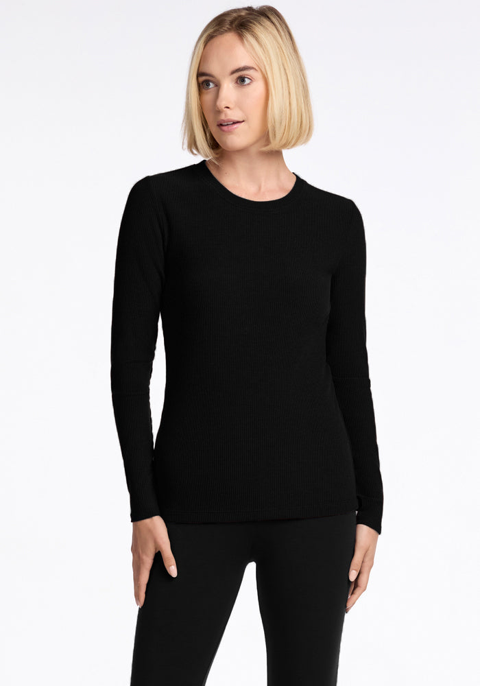 Hadley Ribbed Crew - Black