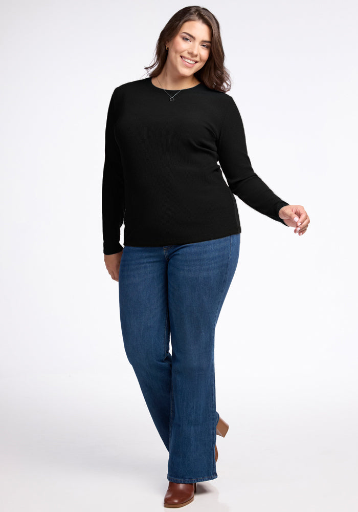 Hadley Ribbed Crew - Black