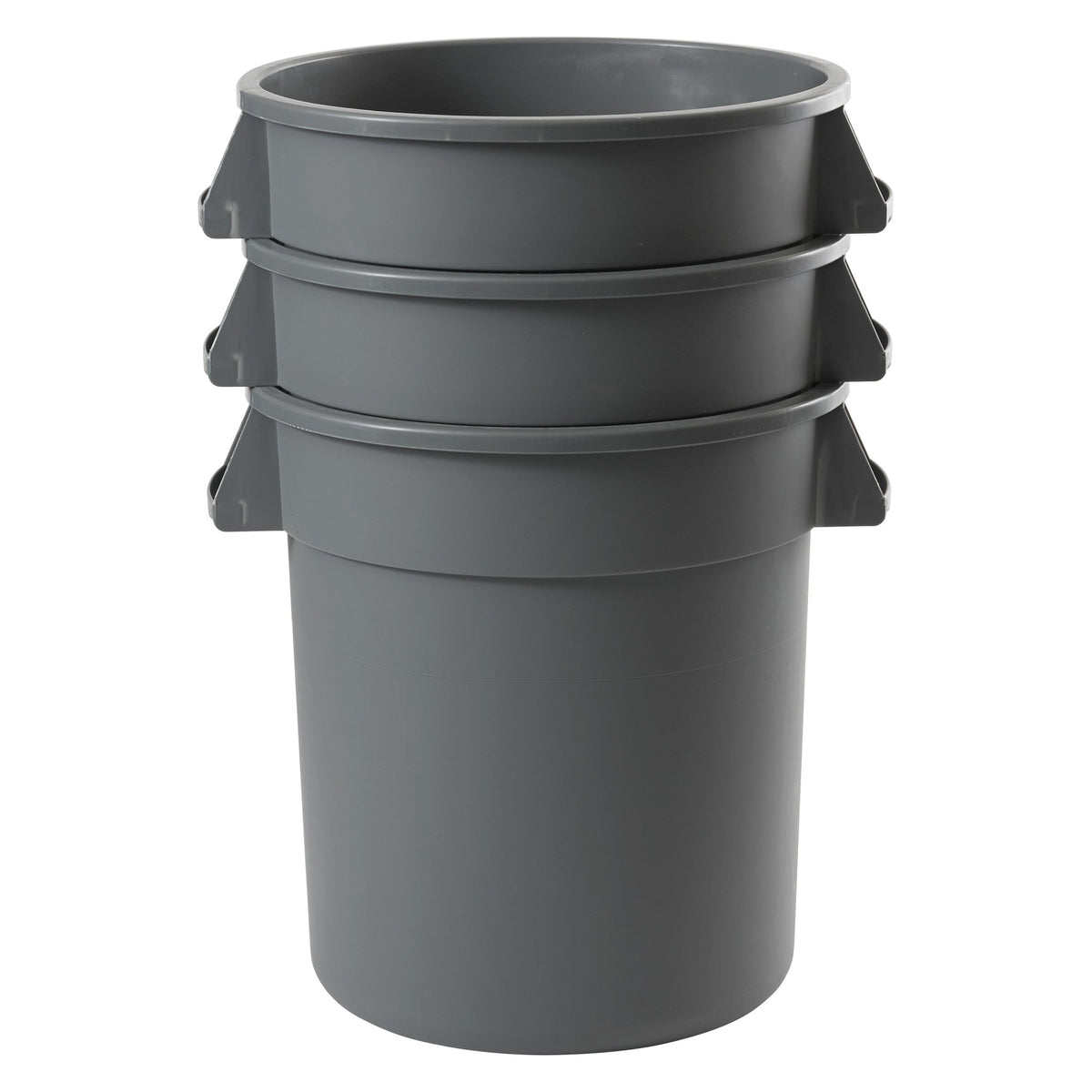 PTC-20G - Heavy-Duty Round Trash Can - Gray, 20 Gallon
