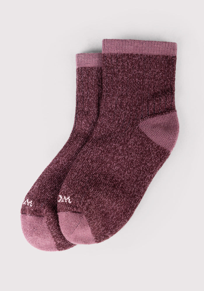 Womens Cozy Mini Crew Sock - Grape Harvest