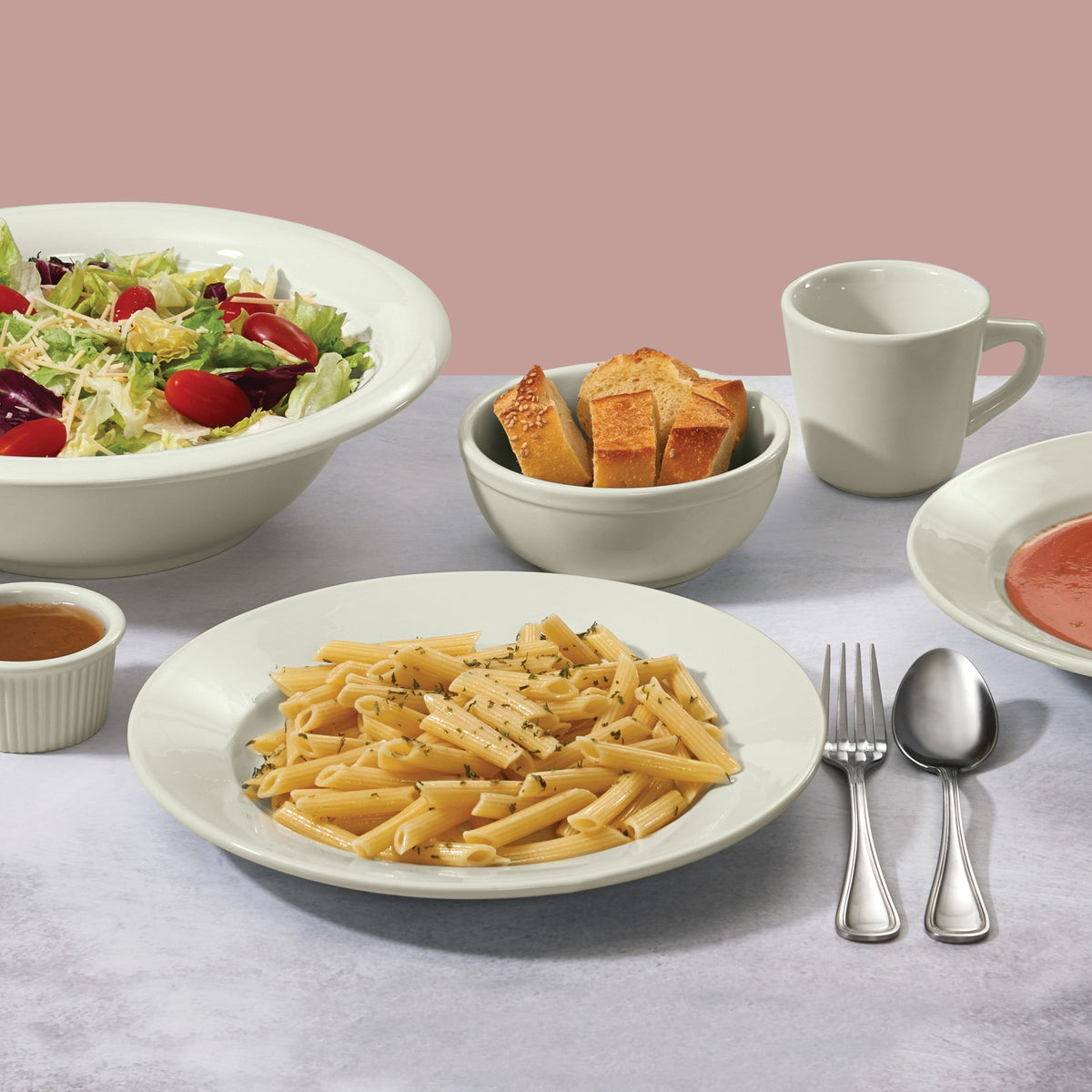 BPB-2211RE-AW - Birkhall Porcelain Rolled Edge Pasta Bowl, 22 oz - American White (12 Pieces/Case)