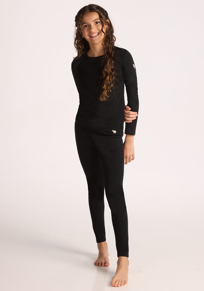 Kids Explorer Base Layer Bottoms - Black
