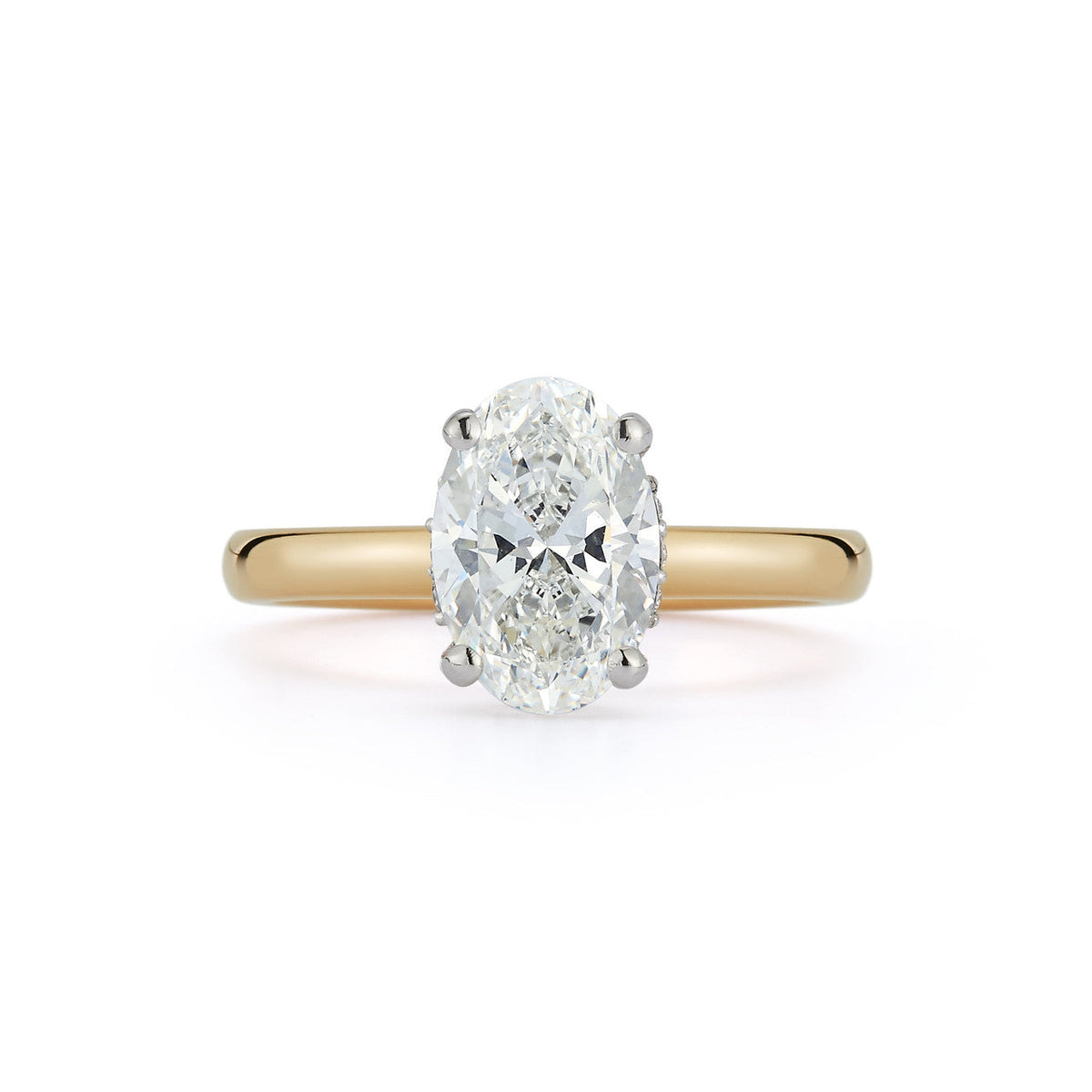 Hidden Halo Engagement Ring with 2.01 ct. Oval Cut
