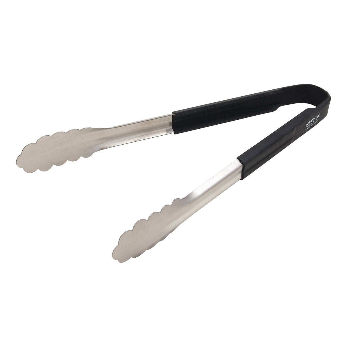 UTSH-12K - Winco Prime 12" Stainless Steel Utility Tongs with Black Silicone Handle