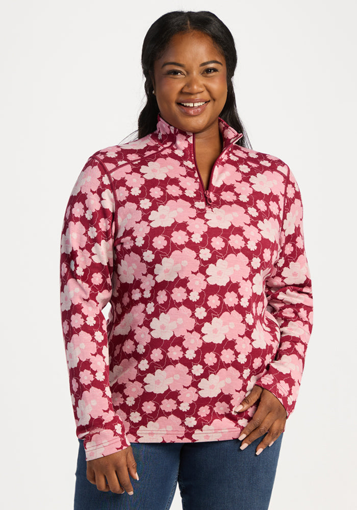 Emi 1/4 Zip - Floral Crush