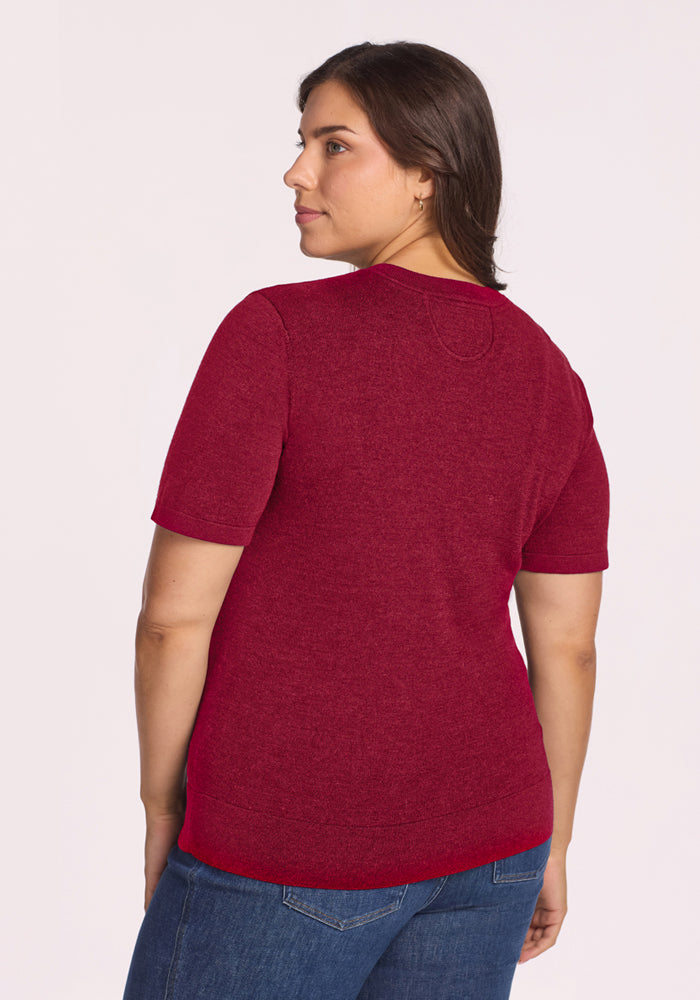 Anna Crew Sweater - Beet Red