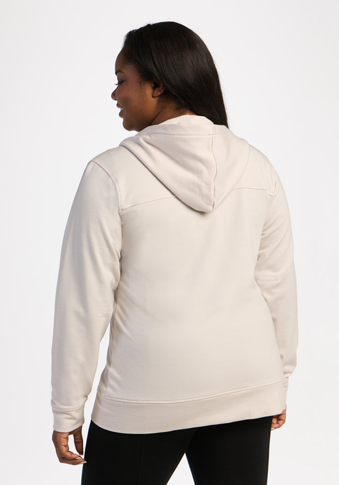 Darby Zip Up Hoodie - Ecru