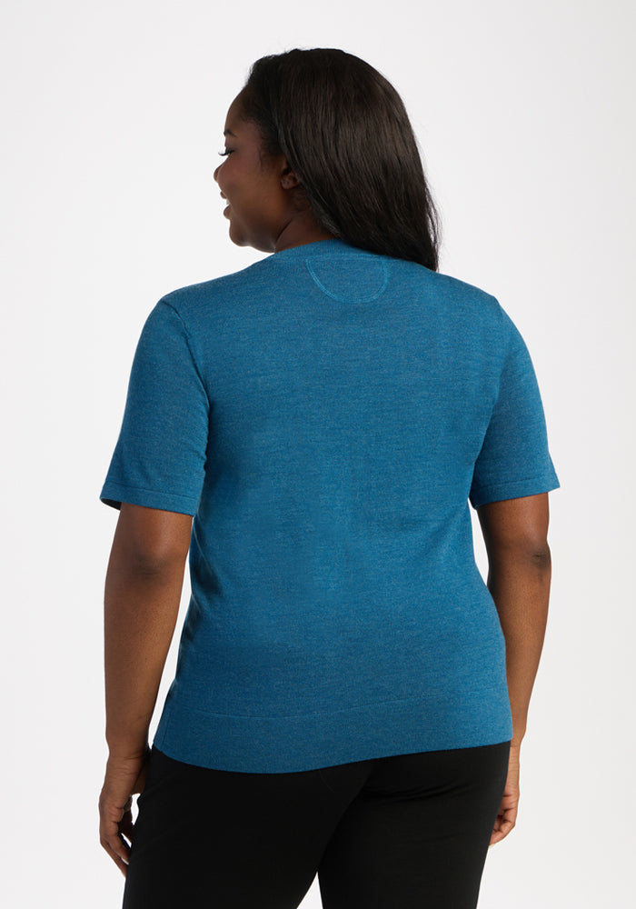Anna Crew Sweater - Blue Pine