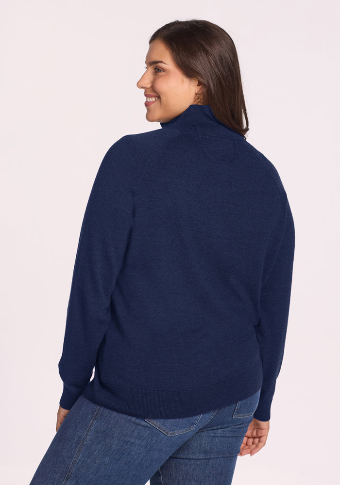 Collins 1/4 Zip Sweater - Ocean Cavern