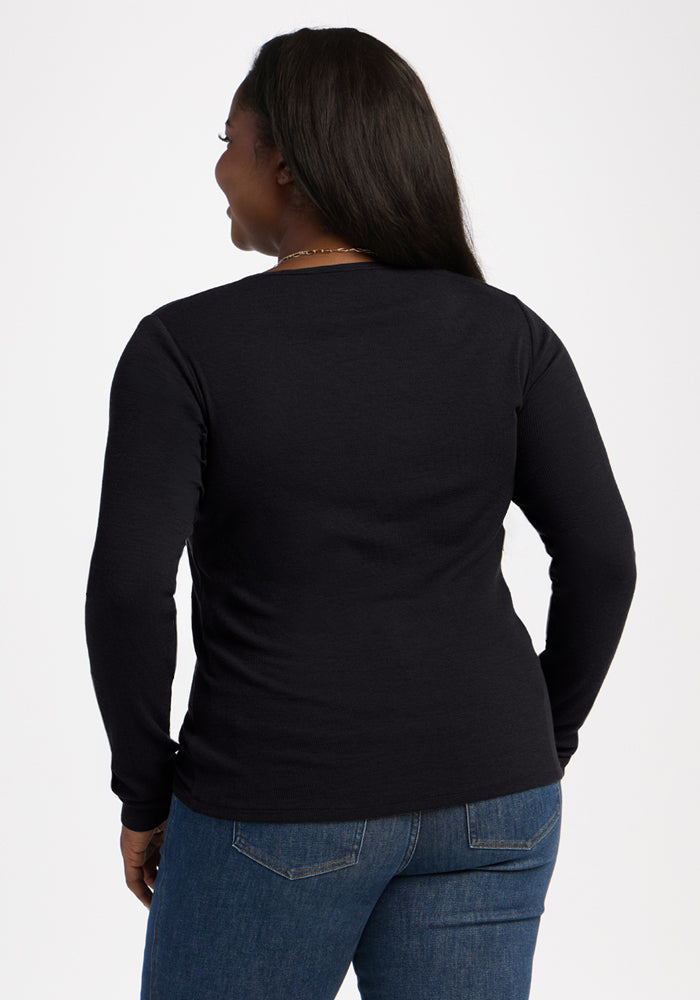 Katie Ribbed Long Sleeve - Black
