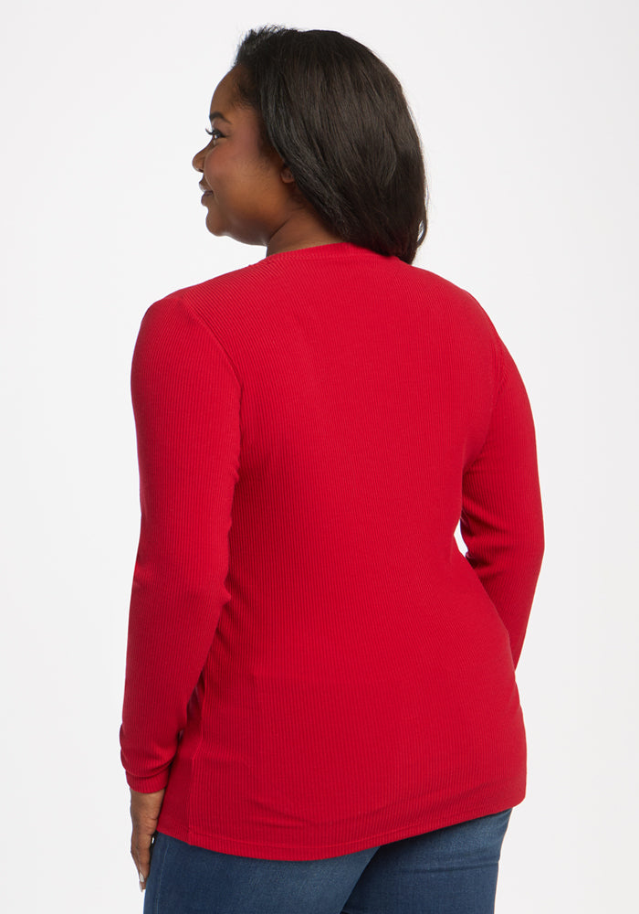 Hadley Ribbed Crew - Maraschino Cherry
